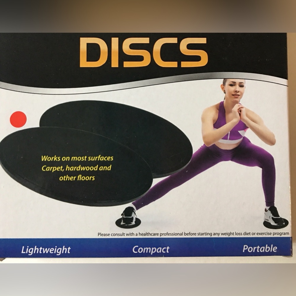 2x dual sided gliding discs. Buns/Thighs/Core/Sculpting/Toning Glide on carpet, - Picture 5 of 11